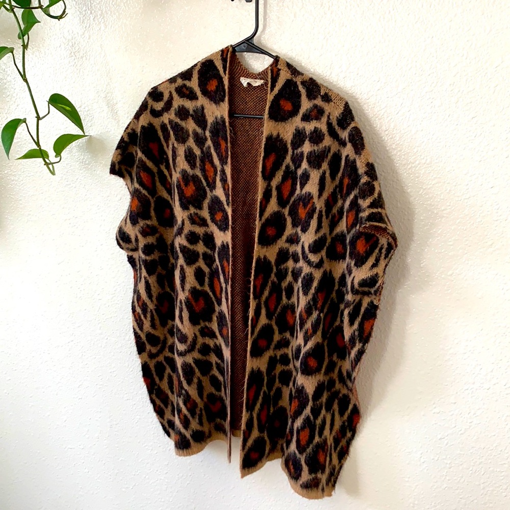 Fuzzy knit shawl